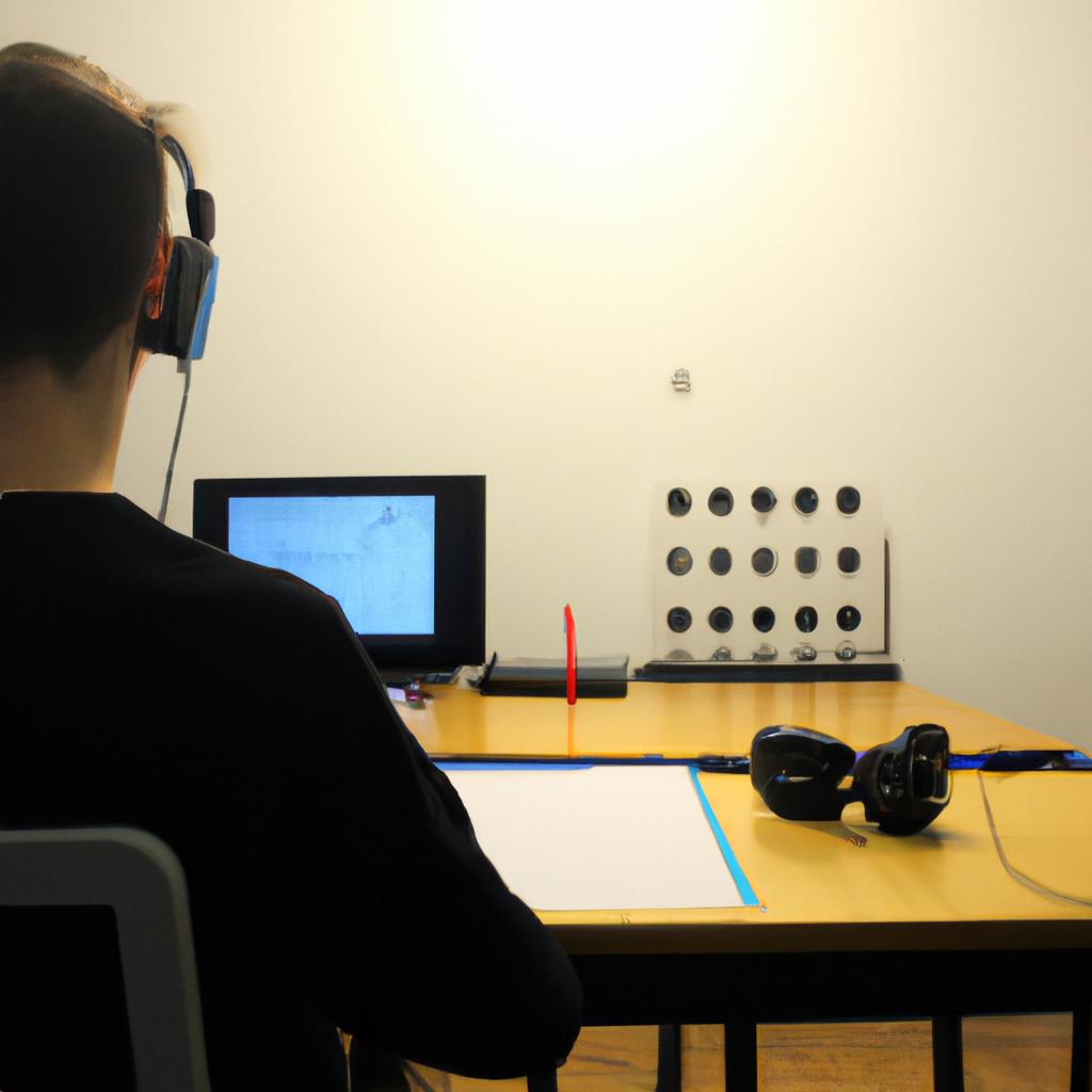 Person studying acoustic design