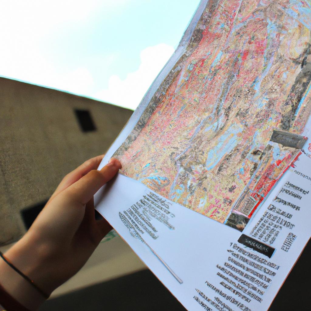 Person holding concert venue map